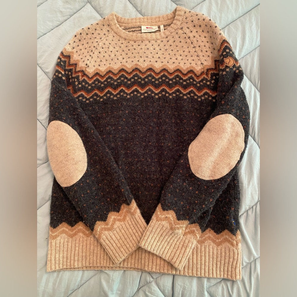 Men's FJALL RAVEN Sweater - Beige and Gray